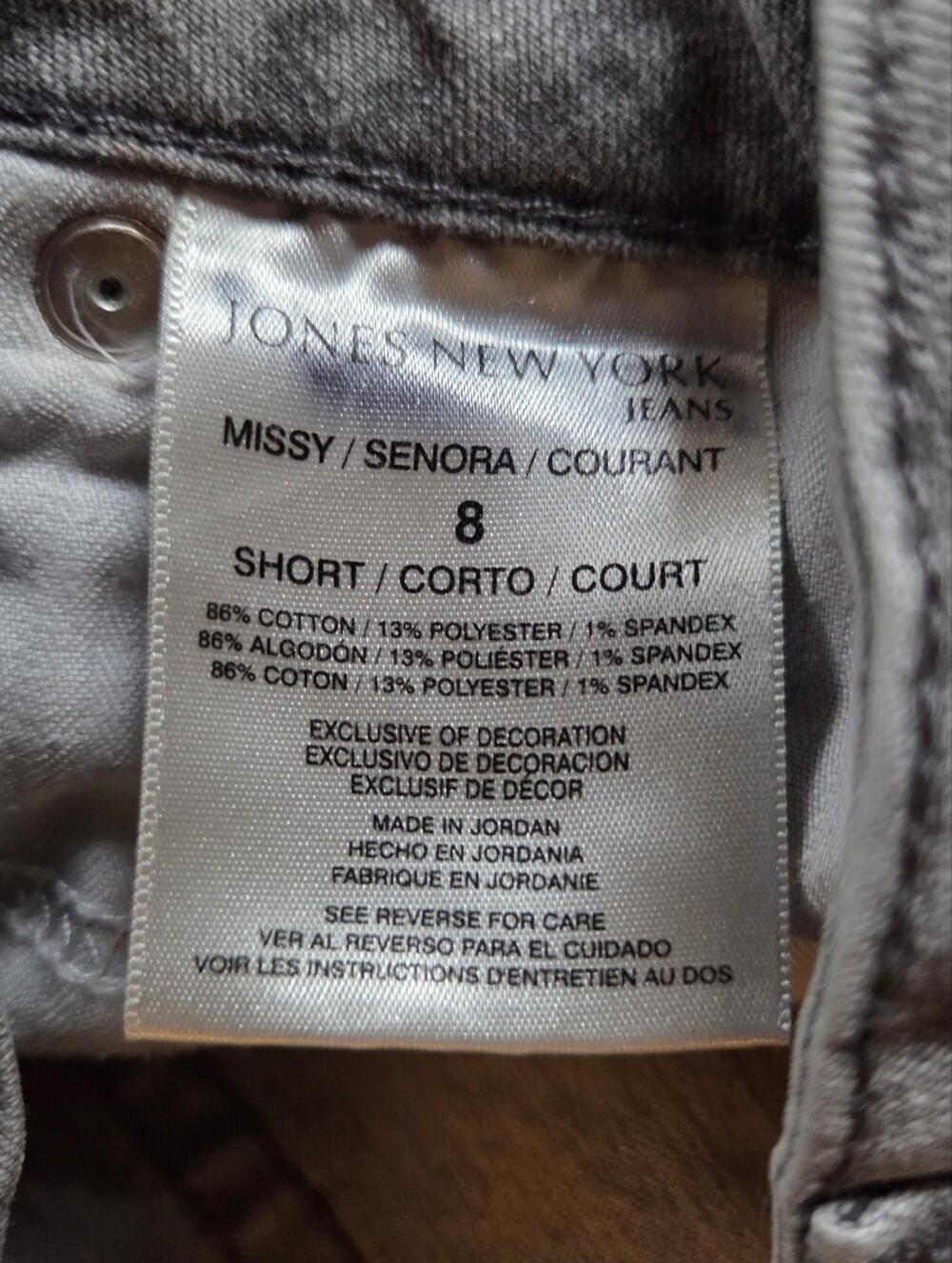 Jones New York Lexington Straight Grey Denim Jeans Size 8 - Picture 7 of 8
